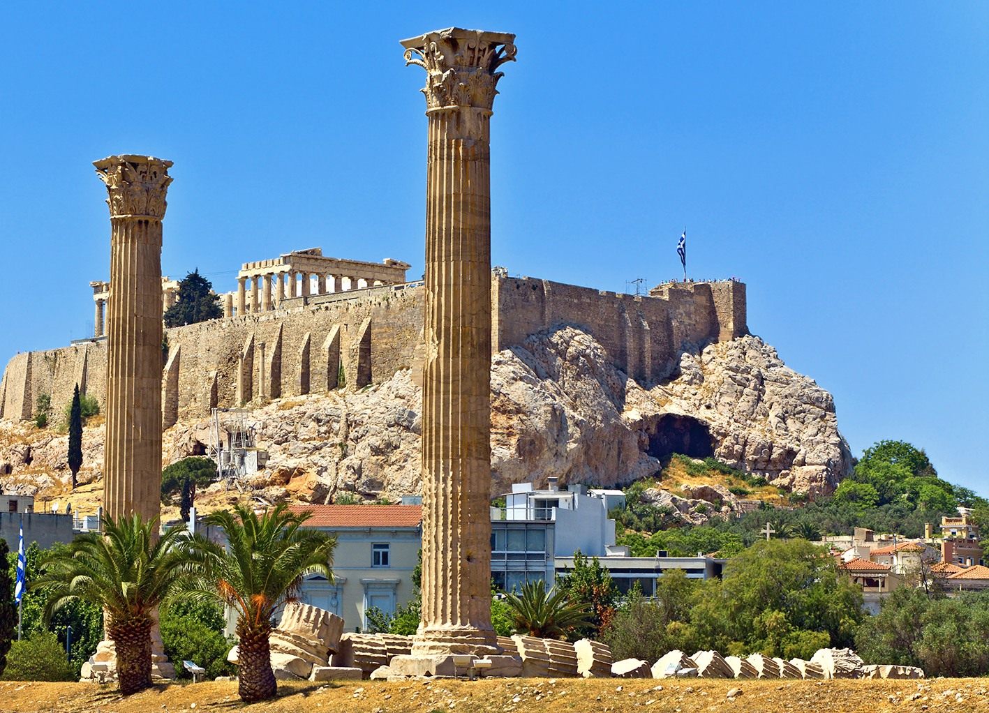 pogled na Akropolu, putovanje zrakoplovom, Mondo travel, arantirano putovanje, krstarenje